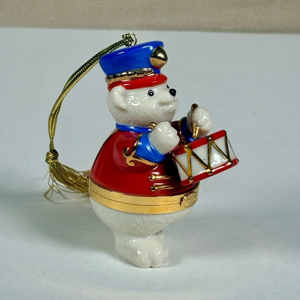 Lenox BEAR BOX Porcelain Christmas Tree Holiday Ornament‎ in Original Box